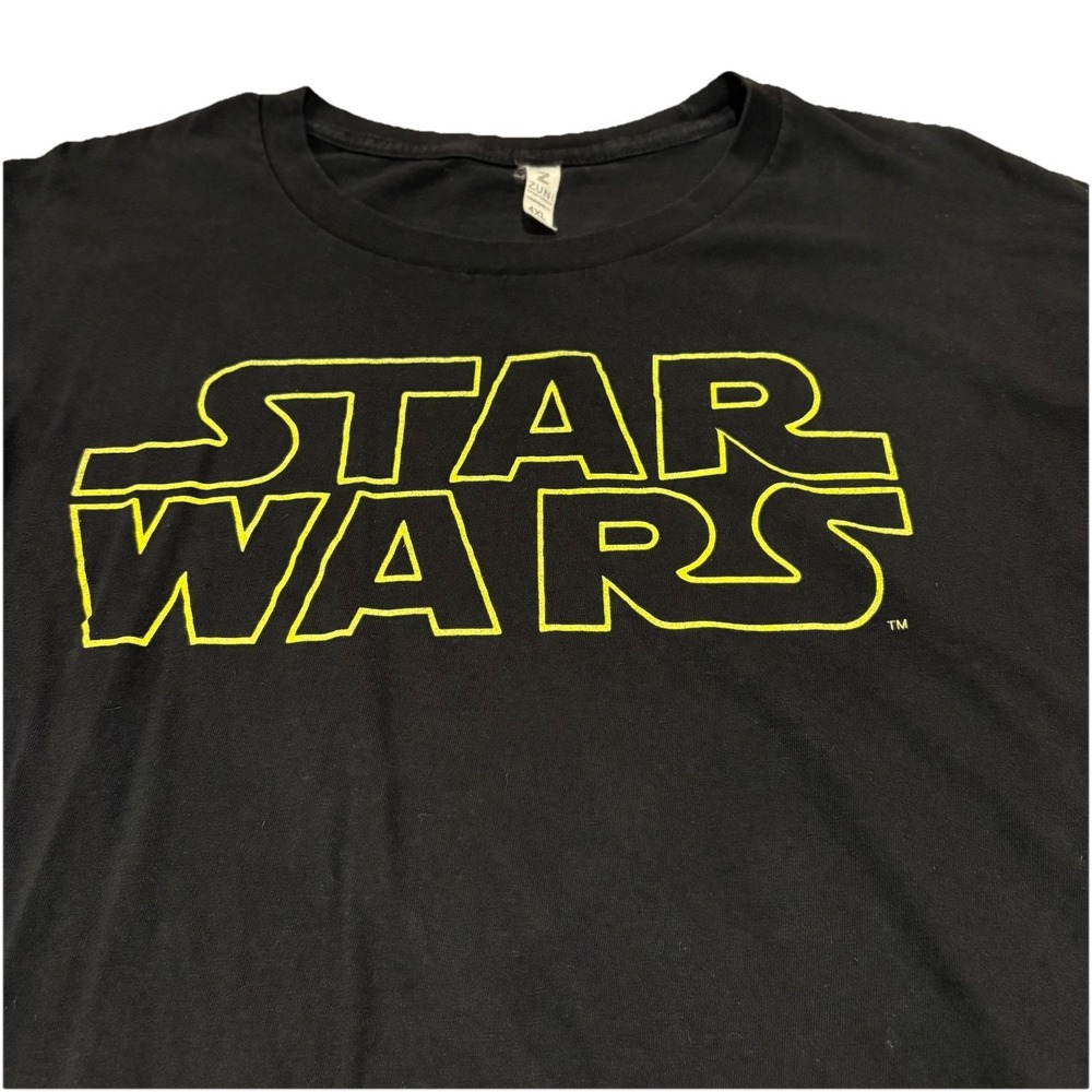 Star Wars Iconic Classic Yellow Logo Zuni T-Shirt Men's Size 4XL Black